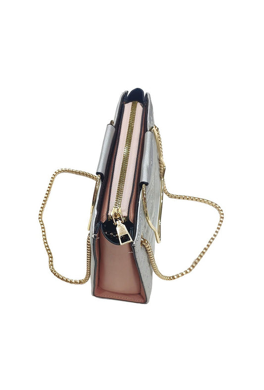 Women's Chain Handbag Pouch Chain Shoulder Strap Heart Embroidery Pattern Bags image 1