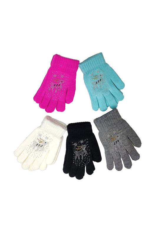 Children's Glove Rhinestone Pattern Soft Comfortable Style image 0