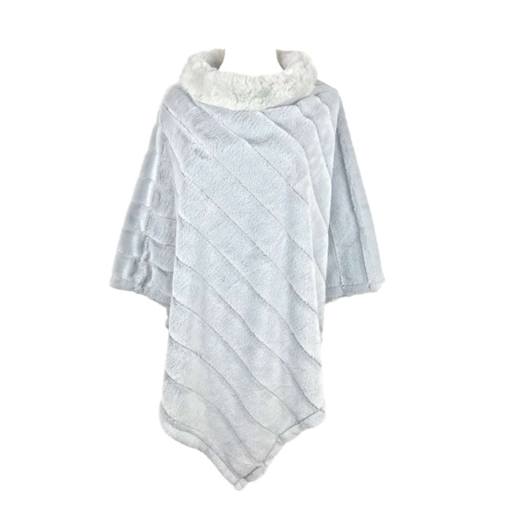 Women's Winter Faux Fur Poncho Long Coat Jacket image 1