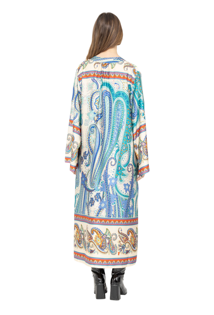 Ladies Kaftan Long Dress Stylish Summer Collection Paisley Silk Kaftan Dress image 9