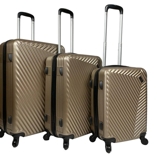 4 Wheels Luggage Travel Trolley Set Of 3 ABS Holiday Bags Lightweight Suitcase image 1