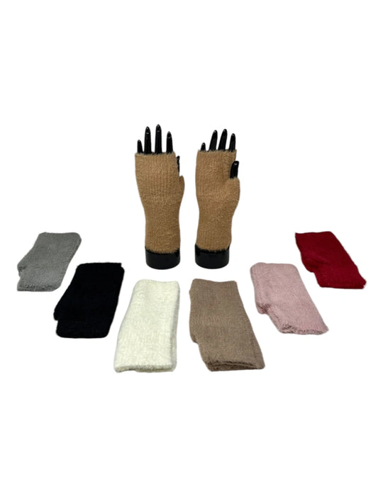 Mid-Long Half-Finger Cut Mitt - Fluffy Soft - Women's Glove - 19 cm image 1
