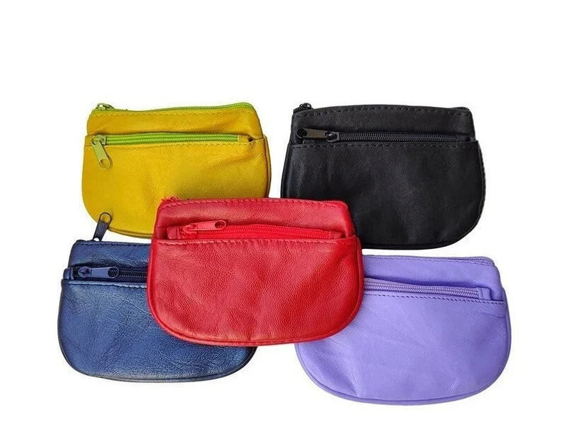 Leather Coin Purse Key Holder Purse Pouch Wallet Cards Cash Coins Bag image 0