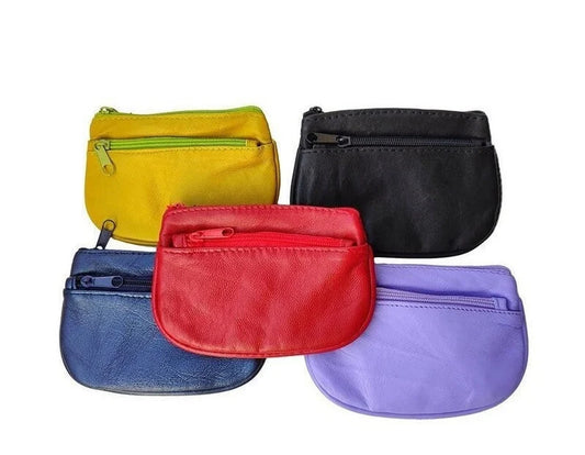 Leather Coin Purse Key Holder Purse Pouch Wallet Cards Cash Coins Bag image 0