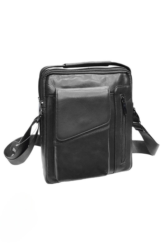Men's Leather Shoulder Bag Handle Multi Pockets Stylish Outdoor Travel Bags image 0