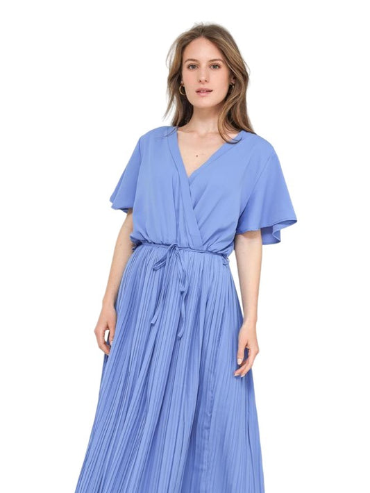 Ladies Dress Womens Pleated Wrap dress Maxi Tie Belt Dress Summer Long Dress image 1