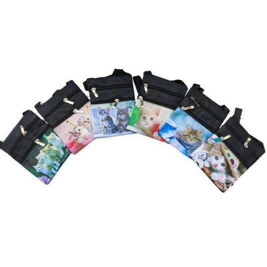 Unisex Cat Shoulder Crossbody Work Travel Waterproof Utility Multi Zips Bag image 0