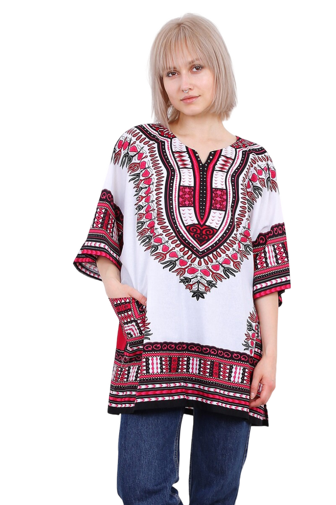 Womens Dress Cotton Kaftan Dress Summer Dashiki African Beach Tshirt Printed Top image 1