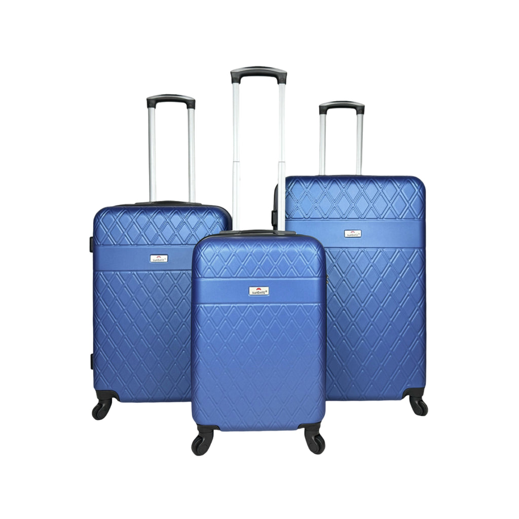 Set of 3 reinforced ABS suitcases cabin luggage travel bags lightweight 4 wheels image 0
