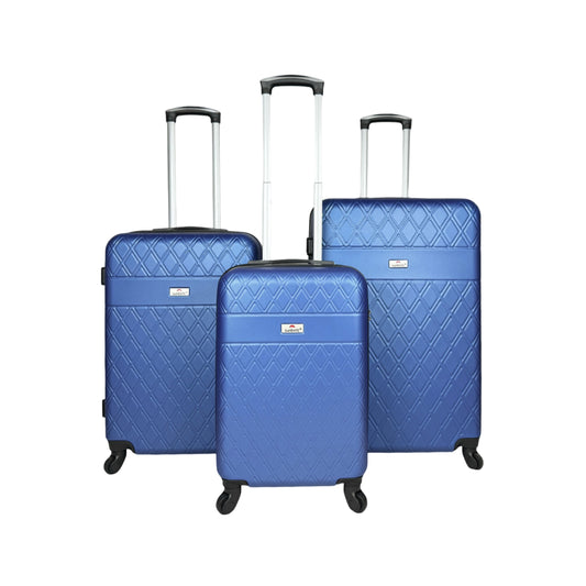 Set of 3 reinforced ABS suitcases cabin luggage travel bags lightweight 4 wheels image 0