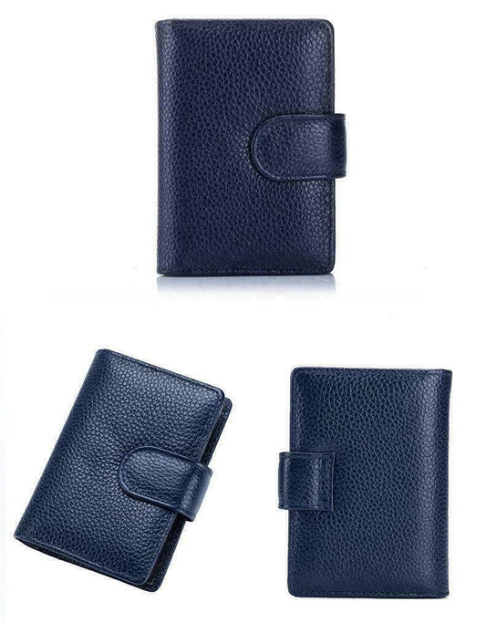 Leather Card Holder Credit Card Photo I.D Holder Wallet Purse Pouch 10 Inserts image 1