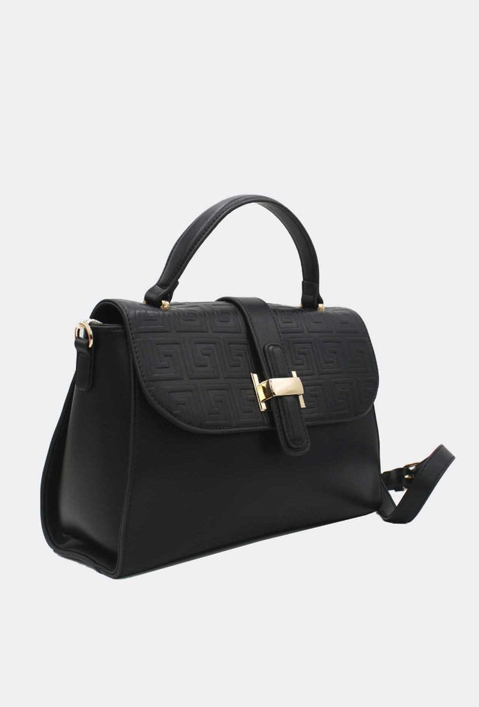 Ladies Leather Effect Handbag With Clasp Multi Pockets Stylish Comfortable Bag image 2