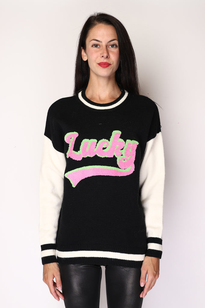 Women's Sweater American Jersey Effect "Lucky" Tufted Sweater Warm Winter Jersey image 4