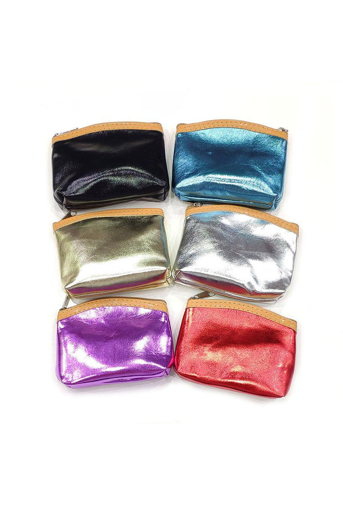 Women's Small Shiny Purse Little Pouch Cash Coin Card Holder Key Ring Pouch image 0