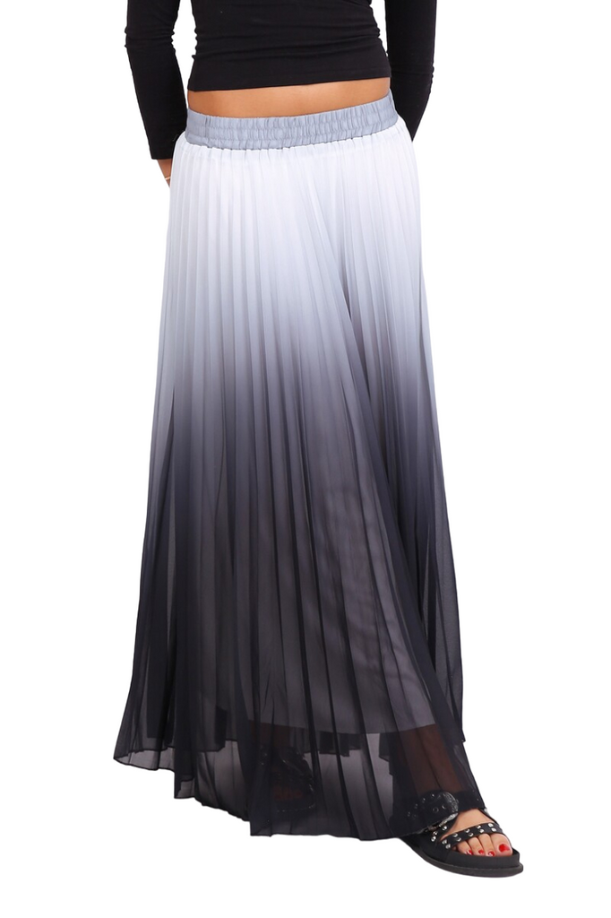 Women’s Skirt Elastic Two Tone Lined Long Skirt Summer Stylish Party Skirt image 4