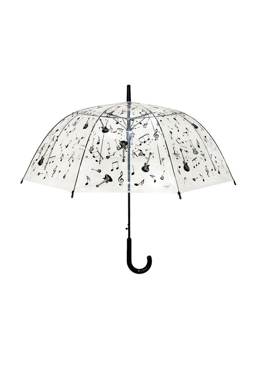 Transparent Umbrella Automatic Paris &Music Transparent Bell Shape Ribs Umbrella image 1