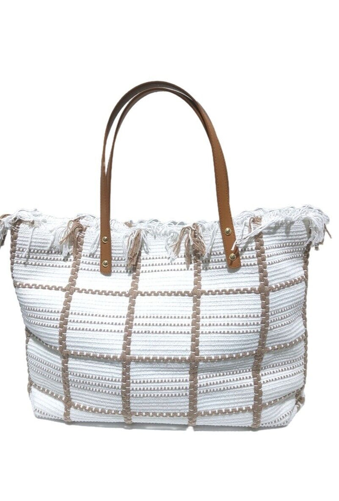 Women Cotton Tote Bag With Zipper Work Travel Shoulder Handbag image 1