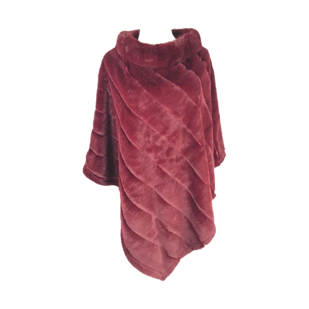 Women's Winter Faux Fur Poncho Long Coat Jacket image 3