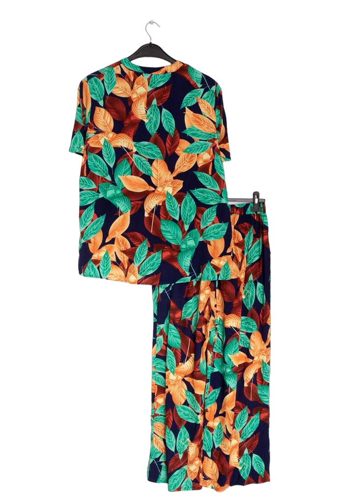 Womens Short Sleeved Shirt Wide Leg Pants Loose Comfy Loungewear Outfit Set image 13