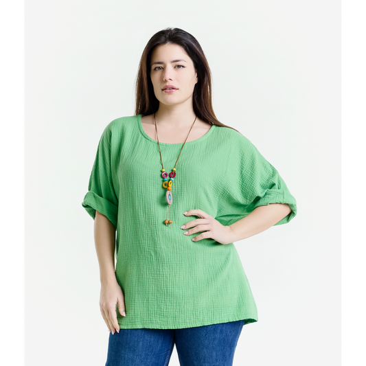 Ladies Cotton Necklace Tops Assorted Colours Wholesale Prices image 0