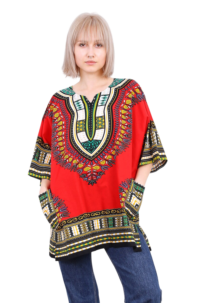 Womens Dress Cotton Kaftan Dress Summer Dashiki African Beach Tshirt Printed Top image 2