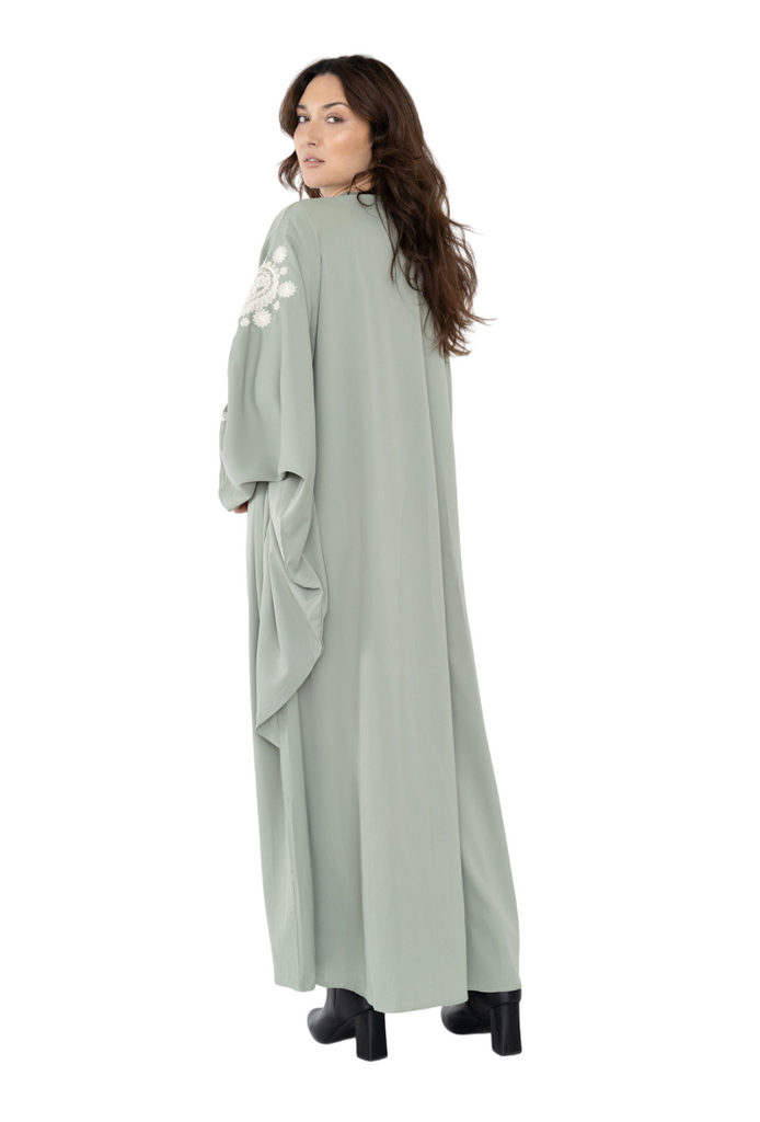 Women's Long Dress Kaftan Long sleeve embroidered abaya dress ladies long dress image 7