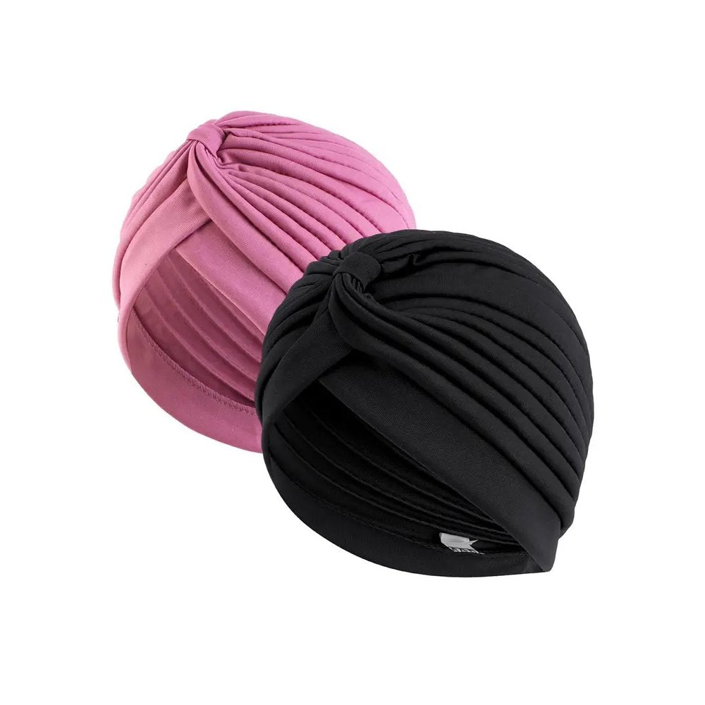 2pcs Stretch Turban Head Beanie Cover Pleated Headwrap Ladies Muslim Hair Cover image 5