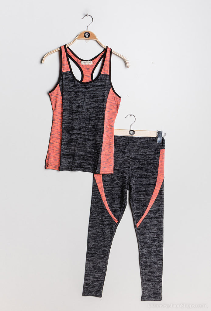 Women's Sportswear Set Activewear Tracksuit Vest Top Leggings Gym Fitness Suit image 4