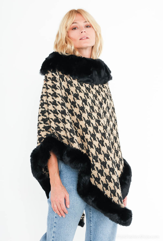 Women's Poncho Winter Jacket Oversized Cape Poncho Wrap Fur Poncho Plus Size image 4