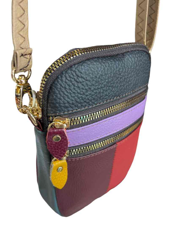 Ladies Multicolour Telephone Bag 100% Leather Pouch Multi Pockets Card Phone Bag image 3