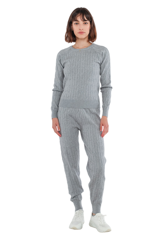 Ladies Sweater Leggings Set Bottom Top Jogging Set Tracksuit Leggings Warm Set image 0