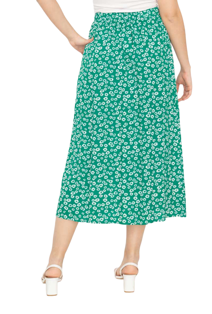 Ladies Floral Skirt Women Long Skirt elasticated skirt flared printed slit skirt image 7