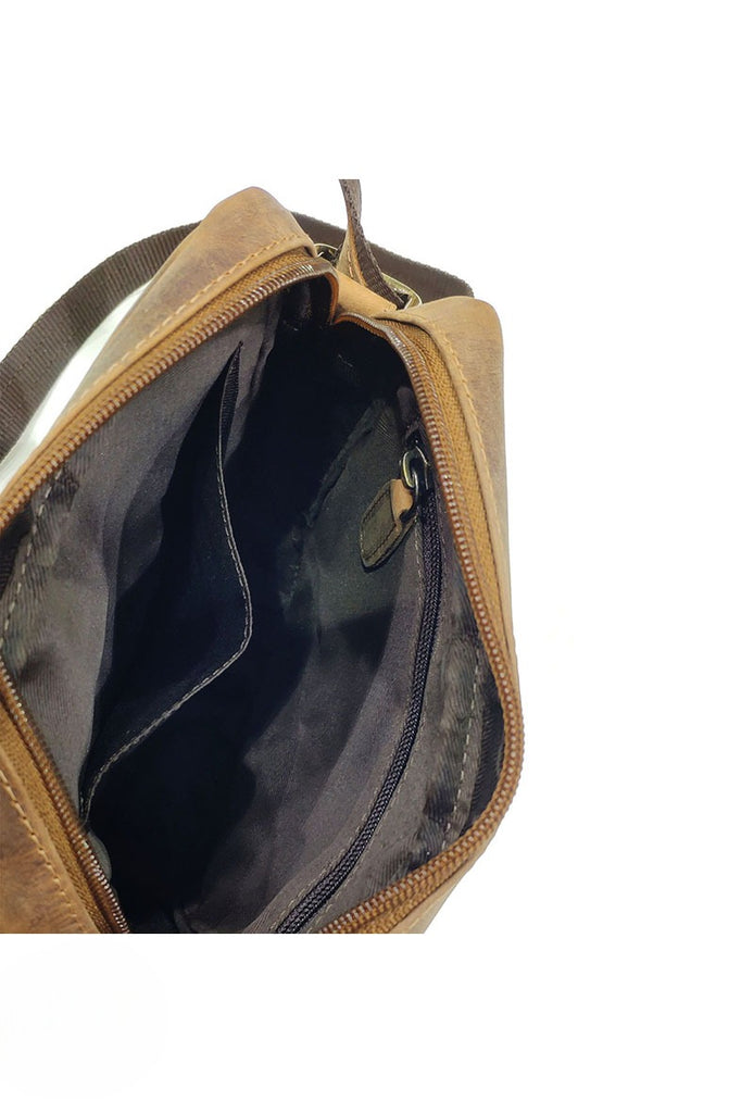 Vintage Oiled Leather Shoulder Bag Cross Body Bag Satchel Holiday Work Bag image 2