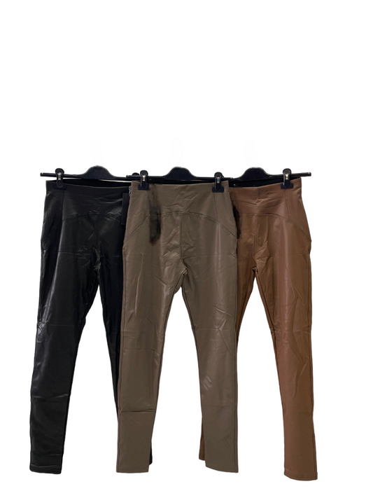 Ladies Leather Look legging Style Comfortable Skinny Outdoor Leggings image 1