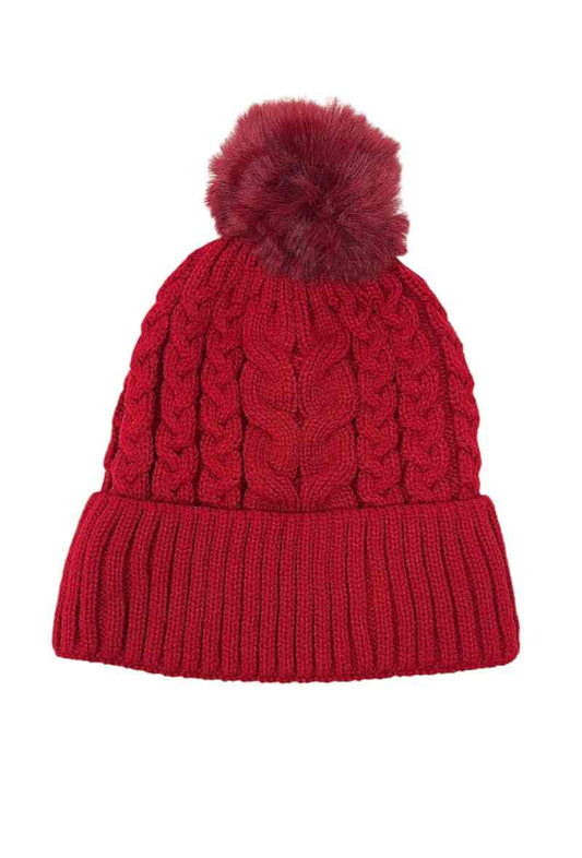 Women's Faux Fur Pompon Cap Faux Fur Lining Extra Warm Comfortable Soft Beanies image 0