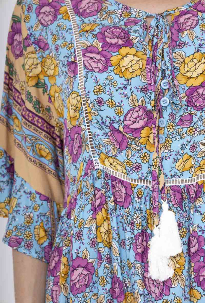 LADIES V-CUT TUNIC TOP PLUS SIZE LOOSE LADIES DRESS SWING BAGGY 3/4 SLEEVE TOP image 7