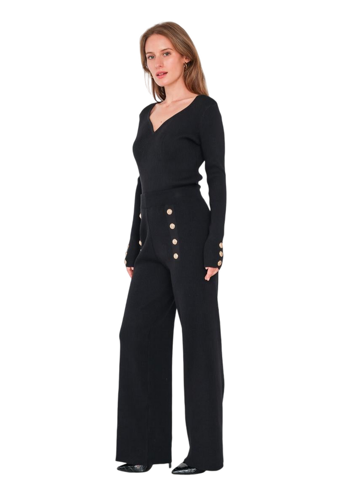 Women Pants Set with Long-sleeved Top Both Pieces are Ribbed and very Elastic image 2