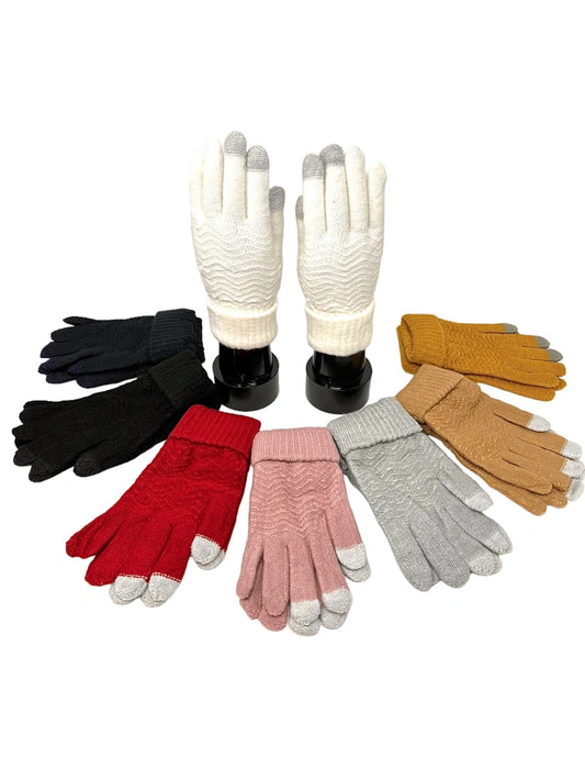 Women bicolor touch gloves image 1
