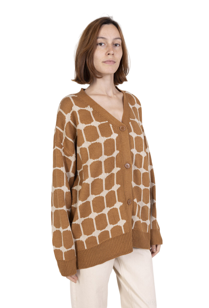 Ladies Abstract Pattern Cardigan Stylish Winter Warm Oversized Button-Up Sweater image 9