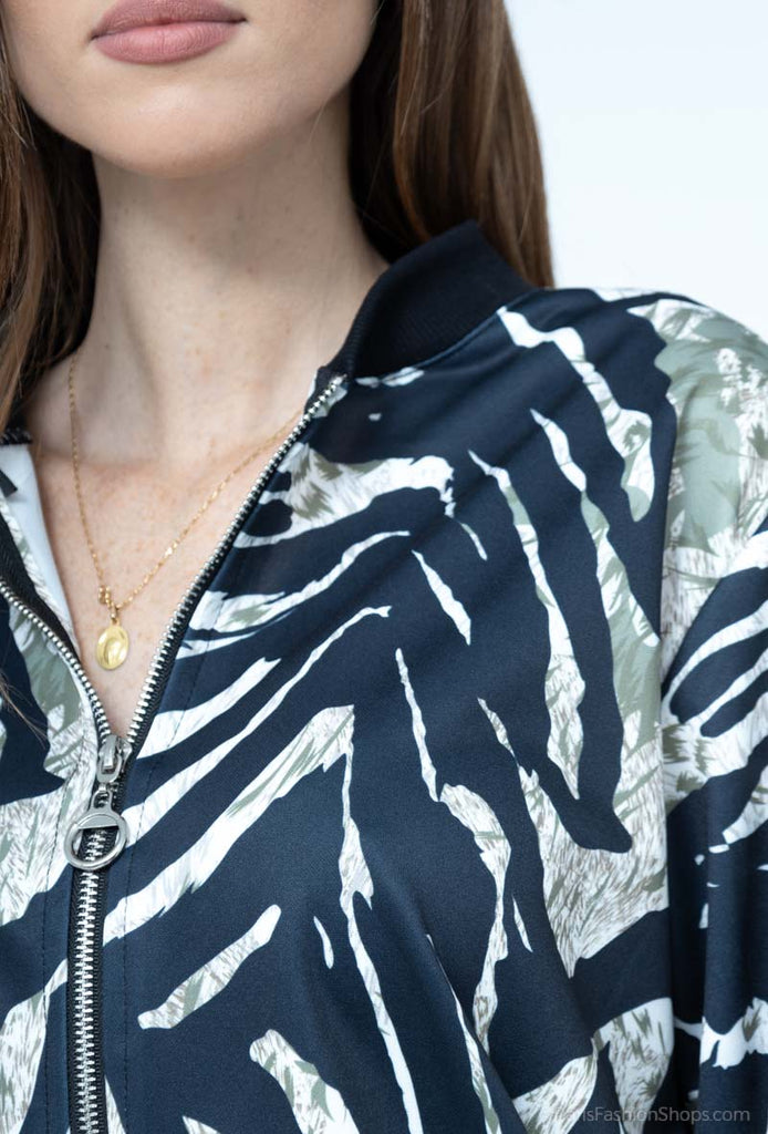 Women's Winter Zipped Jacket Bomber Printed Outdoor Party Stylish Jackets image 2