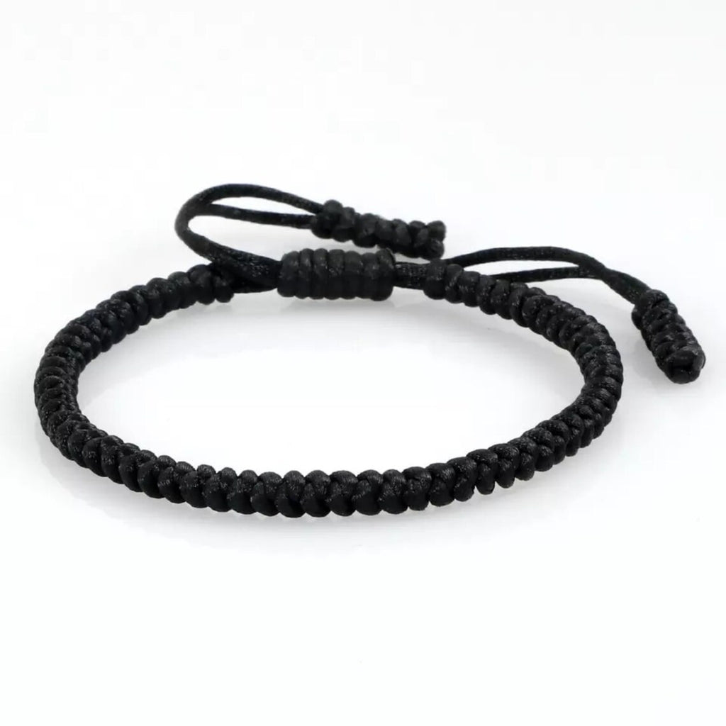 Unisex Friendship Band Lucky Knot Adjustable Bracelet Bangle Black Rope Chain image 0