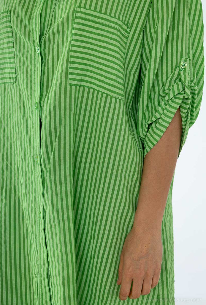 Ladies long shirt summer striped cotton womens shirt long oversized print shirt image 4