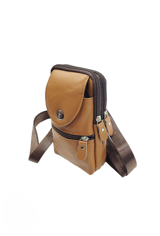 Women's Leather Phone Pouch Bag Mini Outdoor Stylish Holiday Travel Belt Pouch image 1