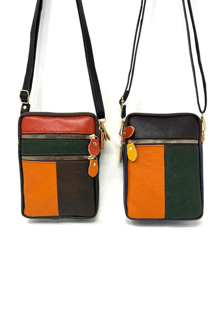 Ladies Multicolour Mobile Phone Bag Work Travel Shoulder Crossbody Leather Bag image 2