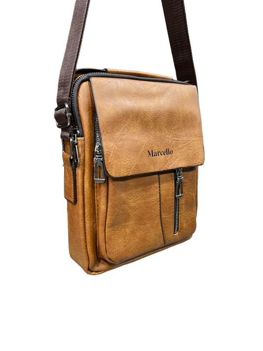 Men's Leather Cross Body Messenger Bag Handbag Travel Work Business Bag image 1