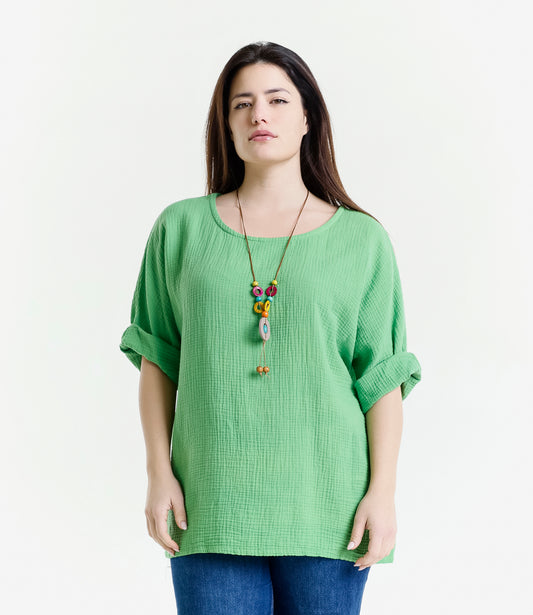 Ladies Cotton Necklace Tops Assorted Colours Wholesale Prices image 1