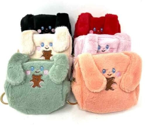 Pink Rabbit Coin Purse Girls Animal Shaped Change Wallet Ladies Kids image 0