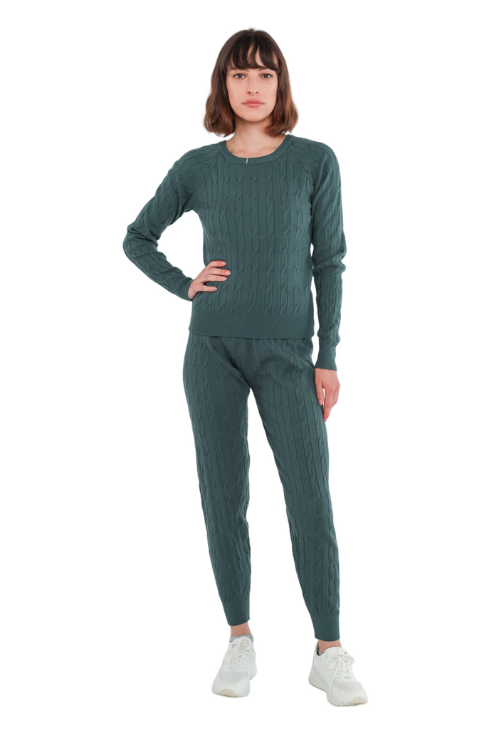 Ladies Sweater Leggings Set Bottom Top Jogging Set Tracksuit Leggings Warm Set image 6