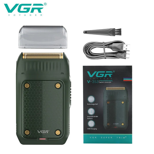 VGR 353 Beard Shaver Professional Hair Trimmer Electric Face Shaving Machine Men's USB Charging Safety Face Shaver for Men
