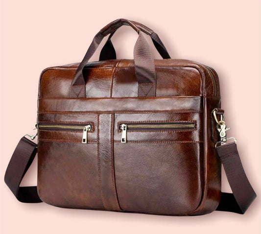 Briefcase Leather Laptop Messenger Shoulder Work Travel Handbag Satchel image 0